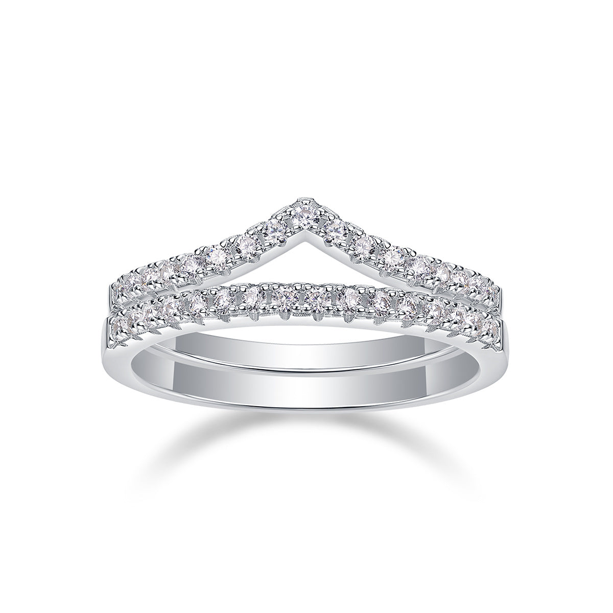 Crown Diamond Moissanite Silver Ring