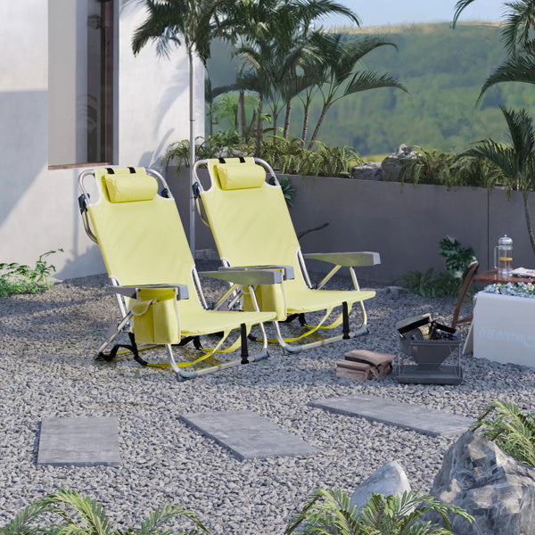 Yellow Aluminum Beach Chair