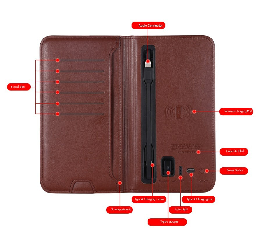 Charging Wallet with Built-In Power Bank