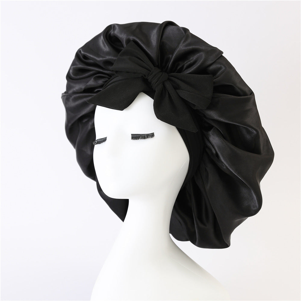 Bonnet en satin de soie pour cheveux bouclés