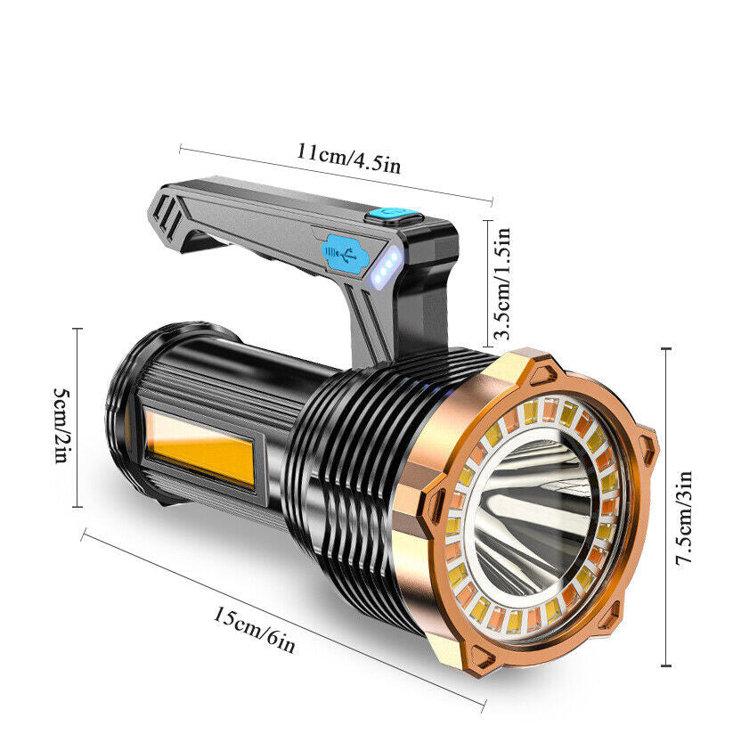 Rechargeable LED Flashlight, 8 Mode Searchlight