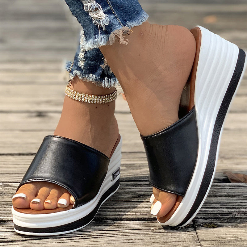 Hollow Fish Mouth Wedge Sandals