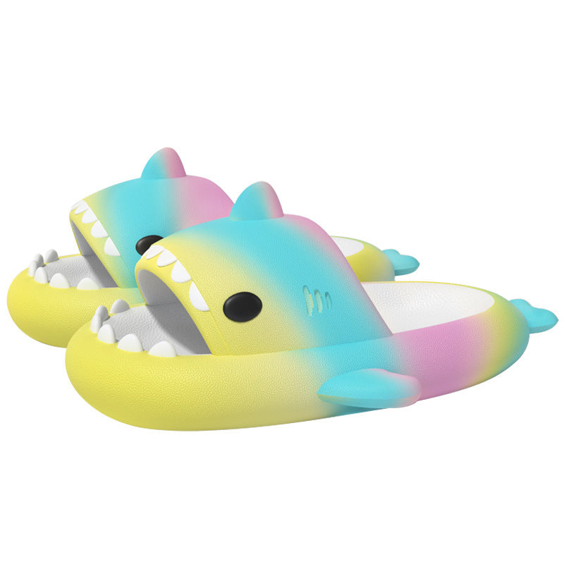 Gradient Rainbow Shark Indoor Slippers