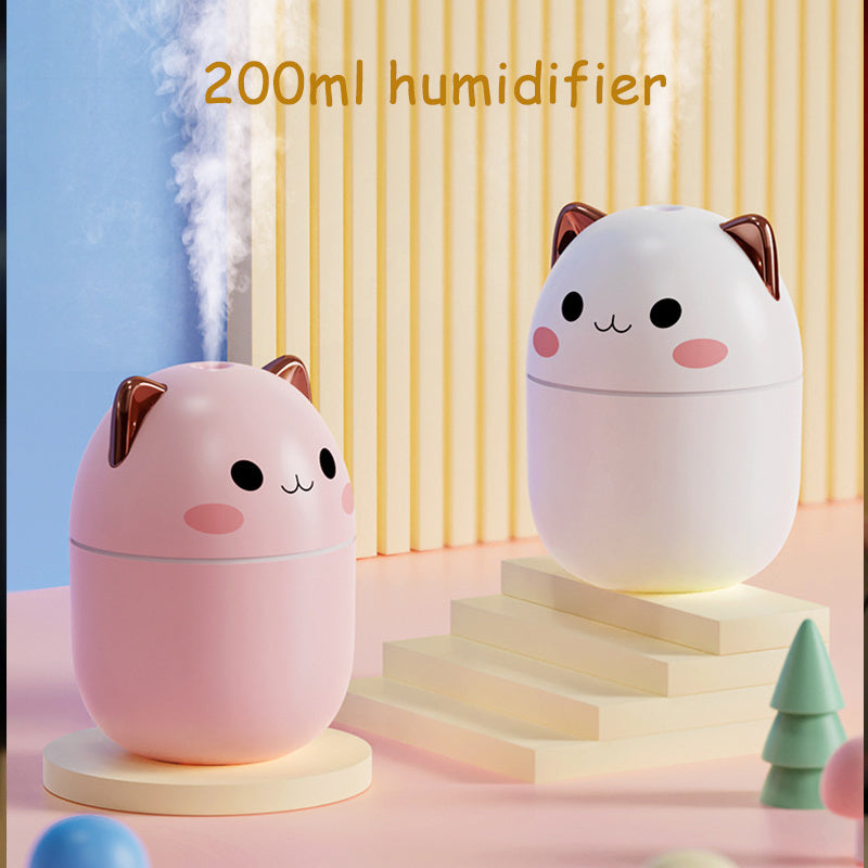 Cute Cat USB Air Humidifier with LED Mist