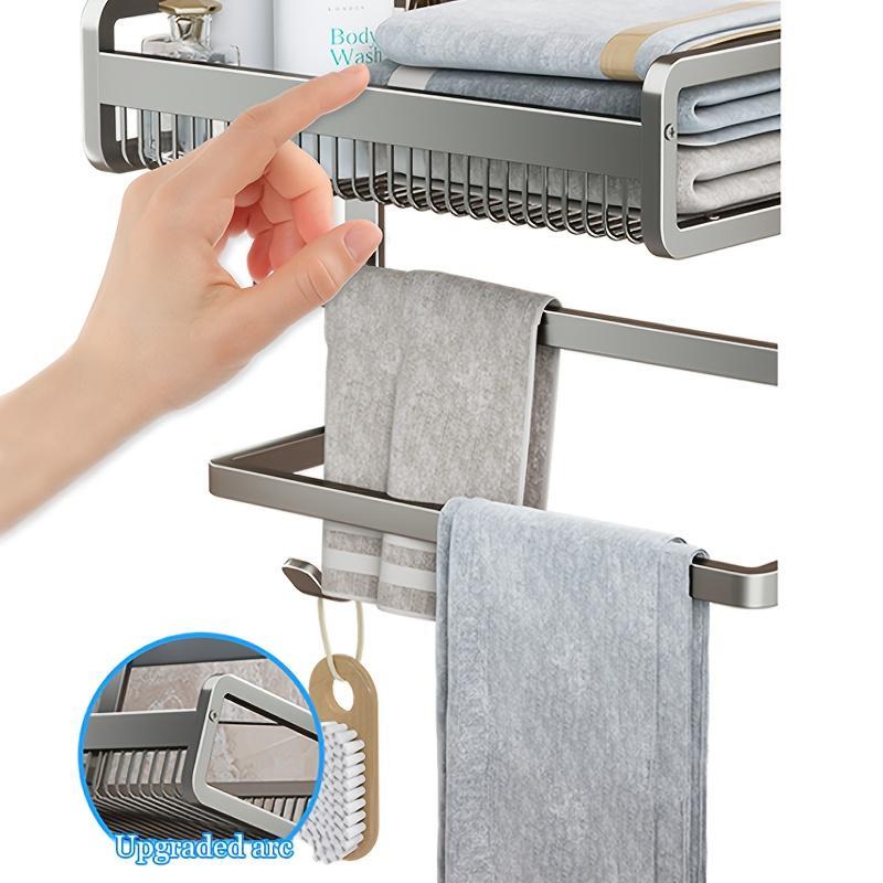 Punch-Free Bathroom Glass Door Towel Rack
