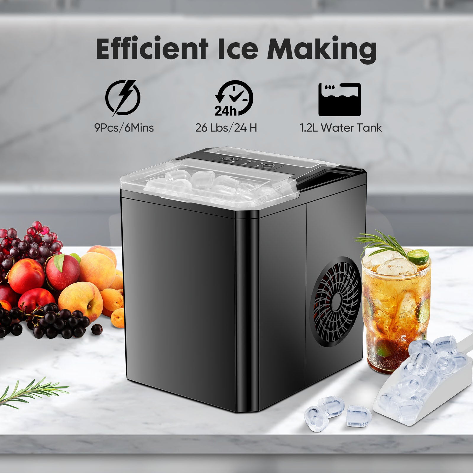 Ice Maker Self-Cleaning Portable