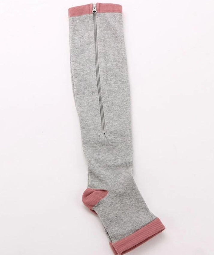 Chaussettes de yoga à fermeture éclair et compression