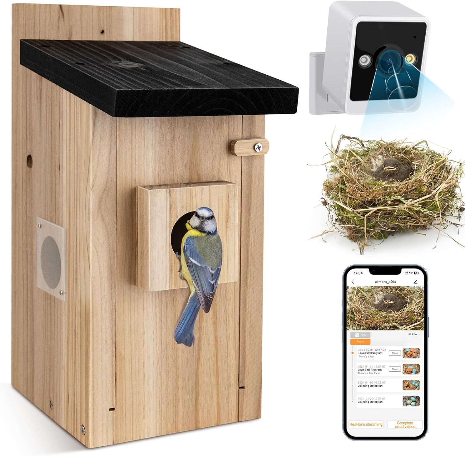 Smart Birdhouse Camera with 3MP Video