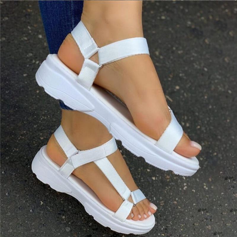 Rainbow Velcro Flat Sandals Women