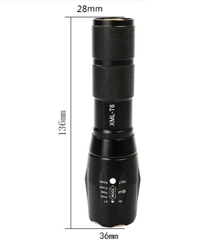 Portable Mini LED Zoom Flashlight Torch