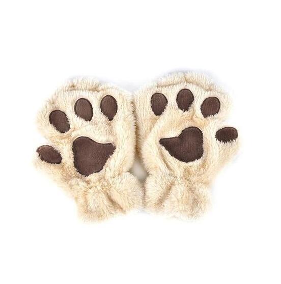 Gants mi-doigts en forme de pattes de chat mignons