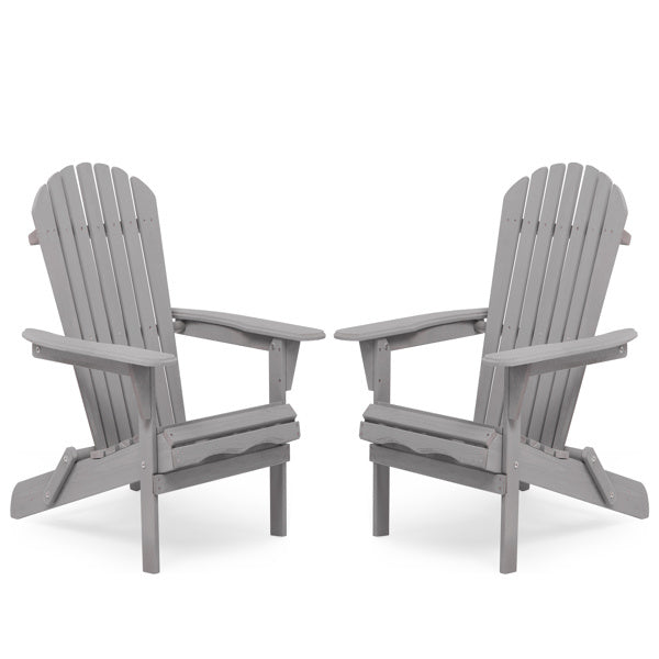 2-Piece Solid Wood Folding Beach Chairs