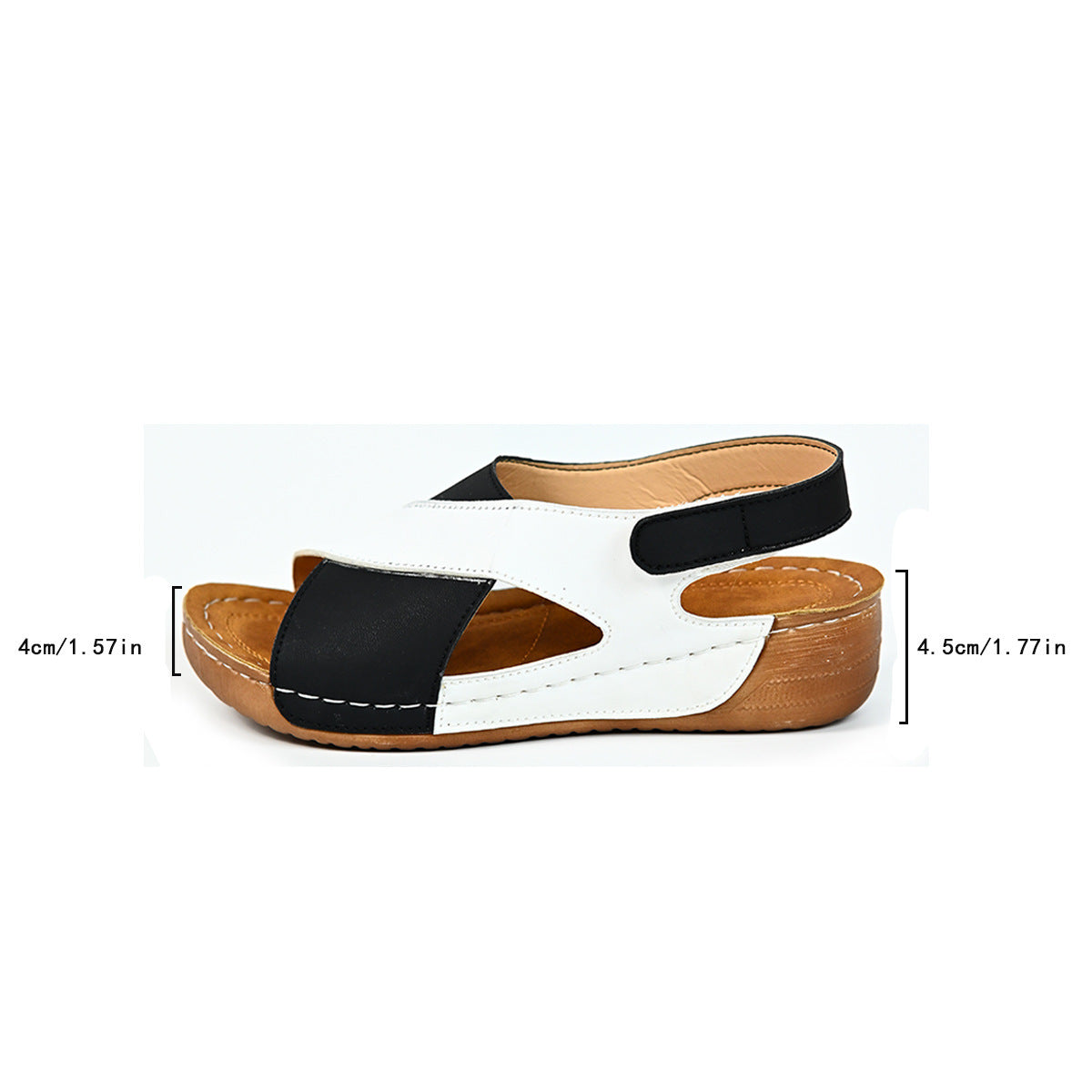 Colorblock Cross Wedge Roman Sandals