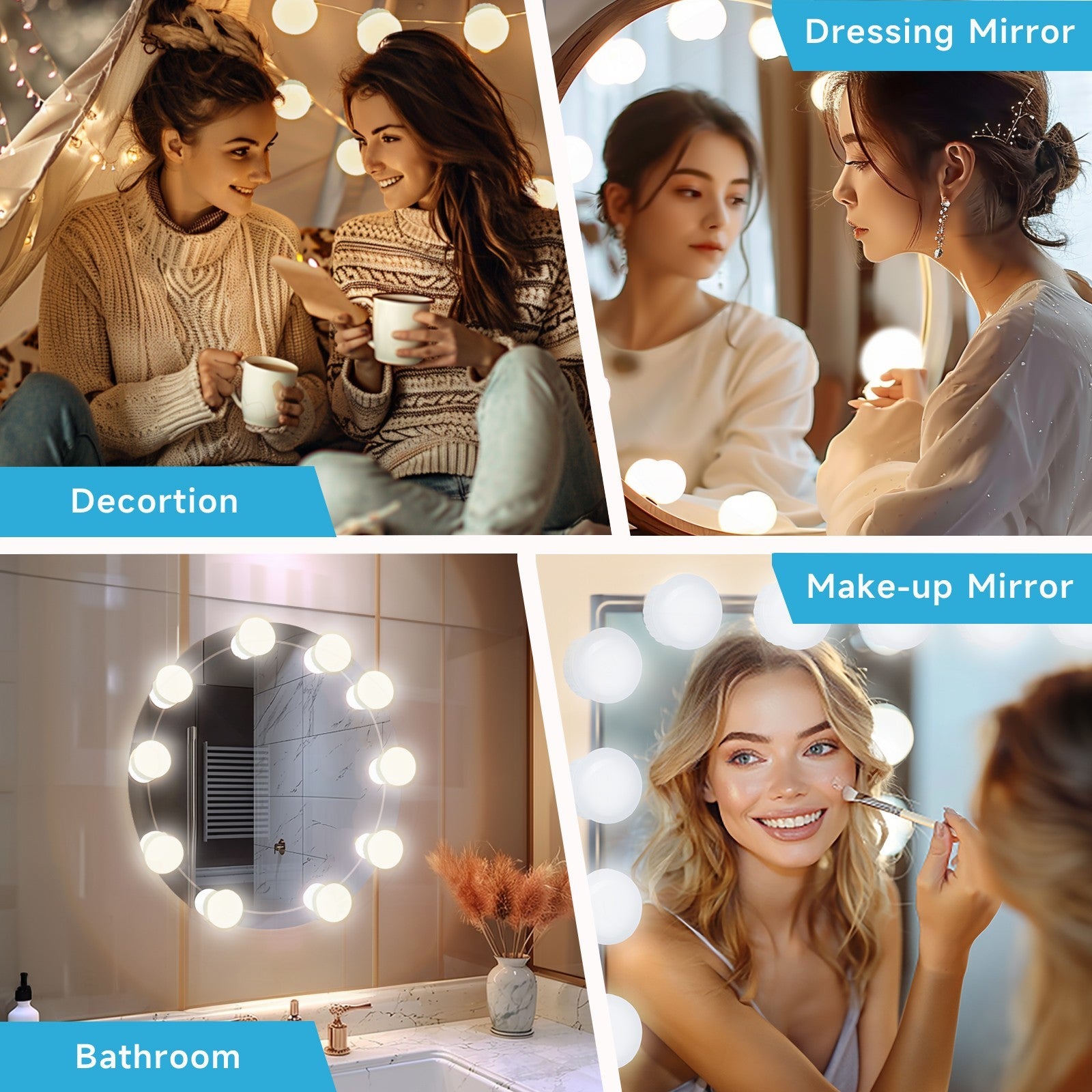 LED Makeup Mirror with Adjustable Ring Light