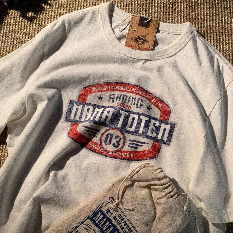 T-shirt ample à imprimé fille rétro pour homme