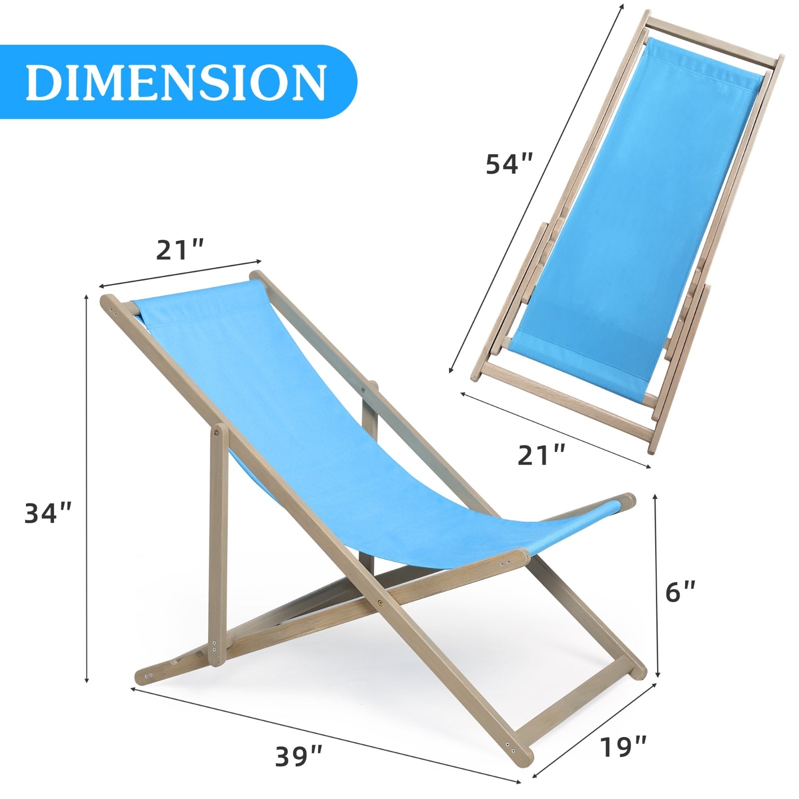 Wooden Folding Beach Sling Chairs