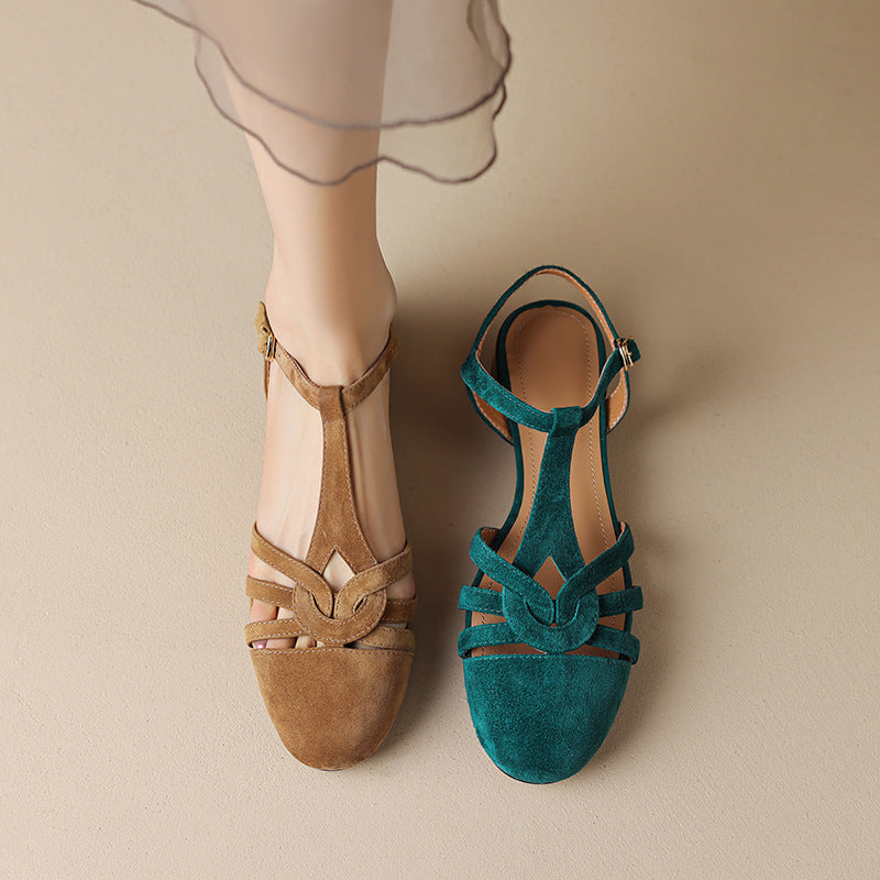 French Style Retro Closed Toe Sandals