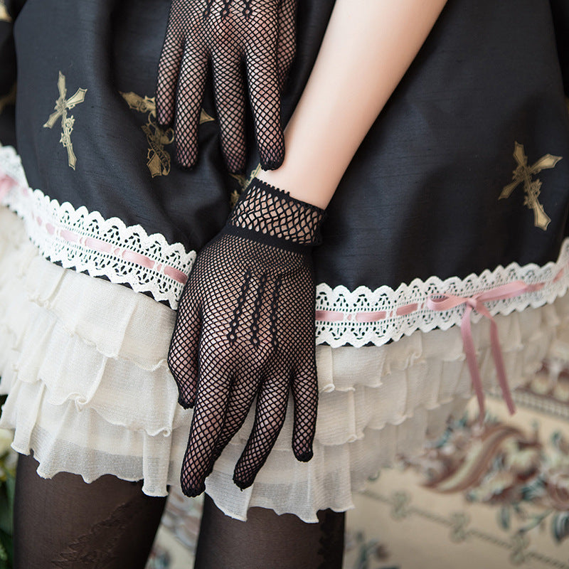 Gants de mariée noirs et blancs