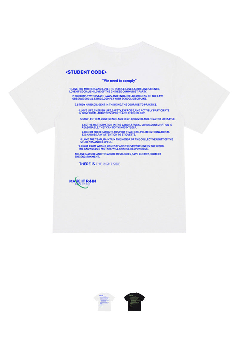 T-shirt homme style hip-hop rétro coréen