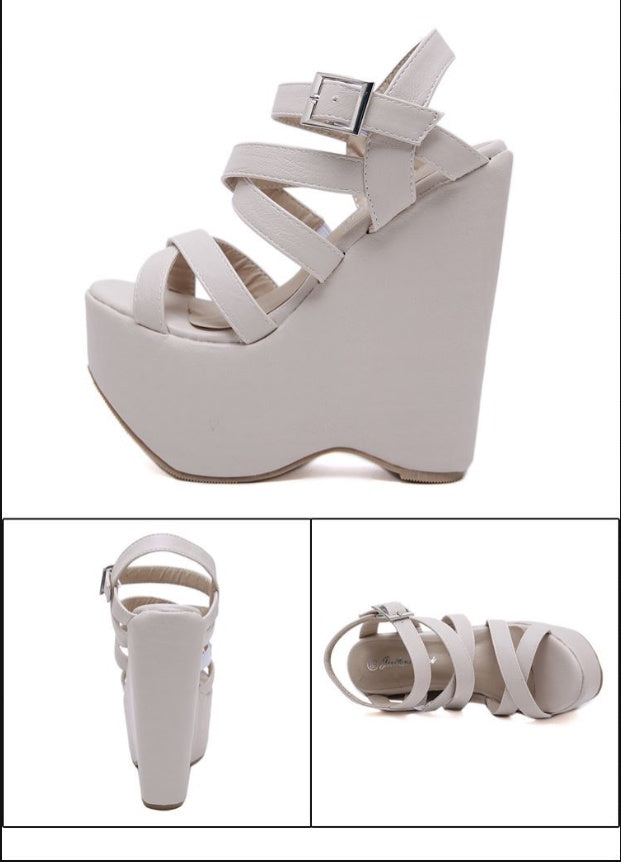 Gothic Punk Platform Wedge Gladiator Sandals