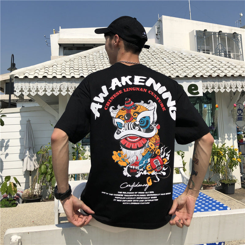 T-shirt ample Harajuku pour homme