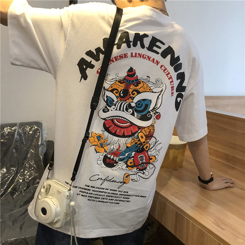 T-shirt ample Harajuku pour homme