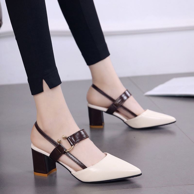 Summer Thick-Heeled Baotou Sandals
