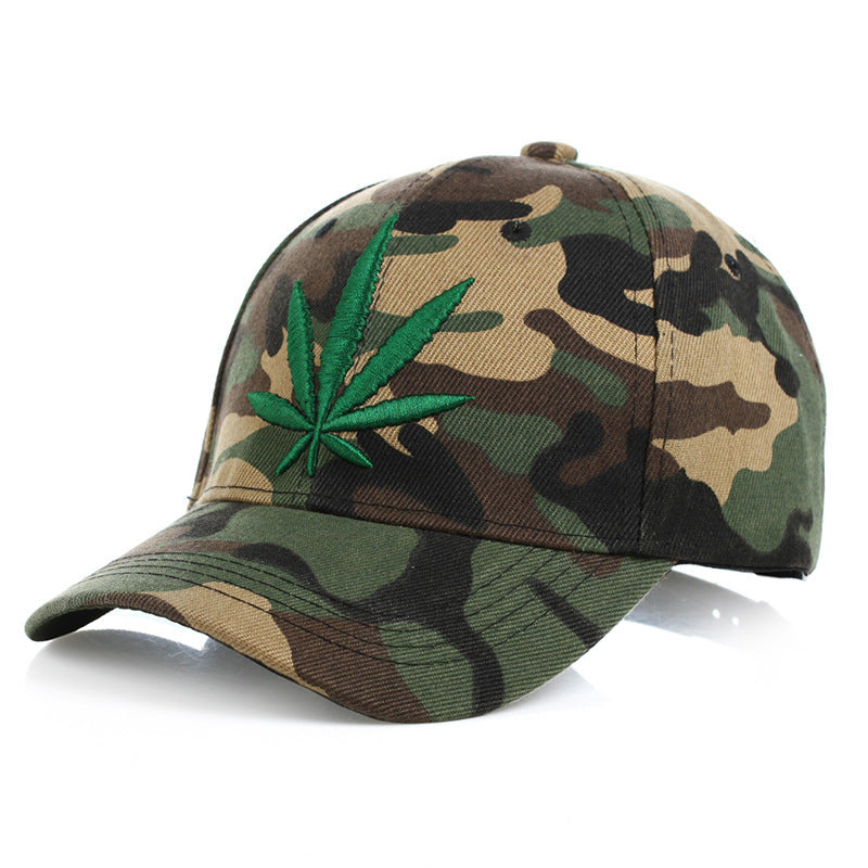 Green Maple & Hemp Leaf Baseball Cap