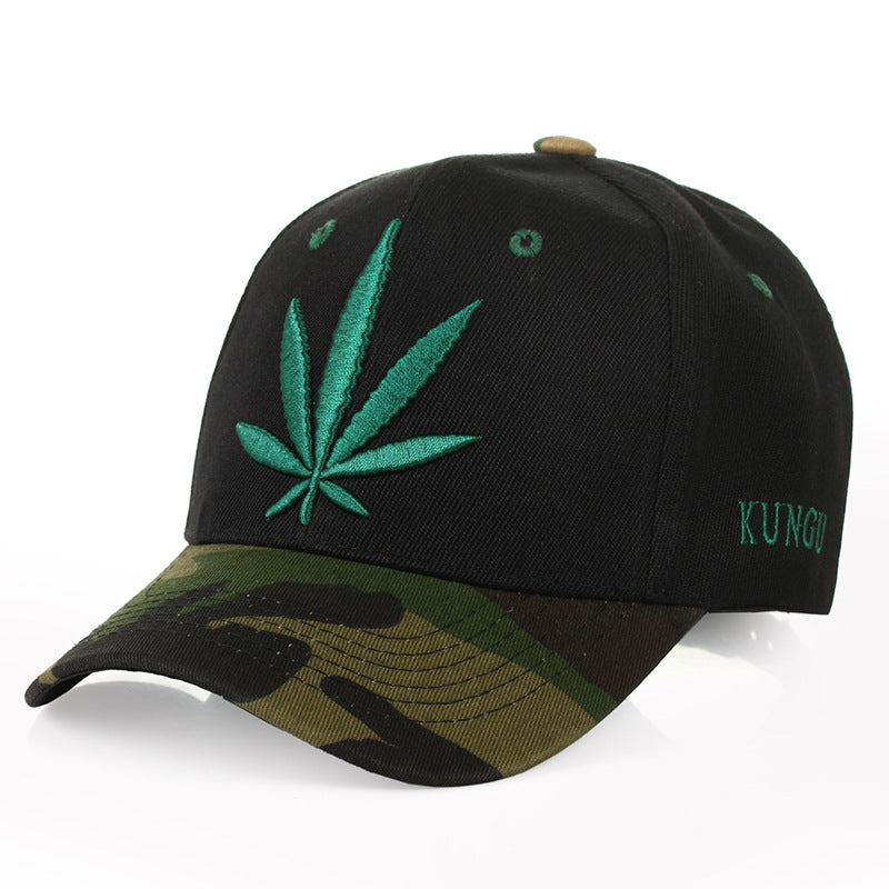 Green Maple & Hemp Leaf Baseball Cap