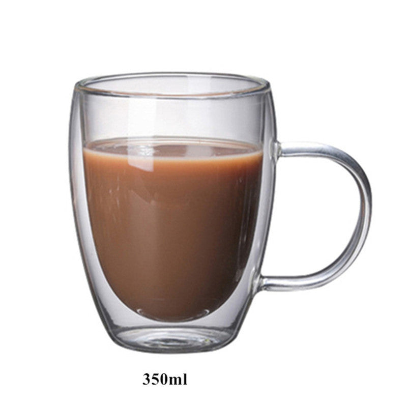 Heat-Resistant Glass Coffee Mug Pair