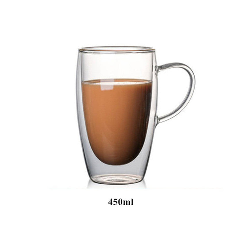 Heat-Resistant Glass Coffee Mug Pair