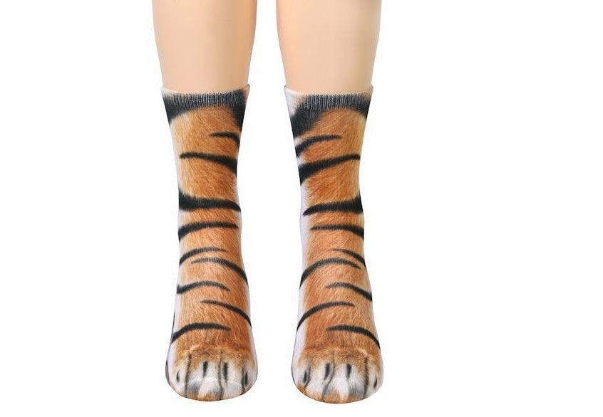 Chaussettes longues 3D motif pattes de chat – Unisexe et amusantes
