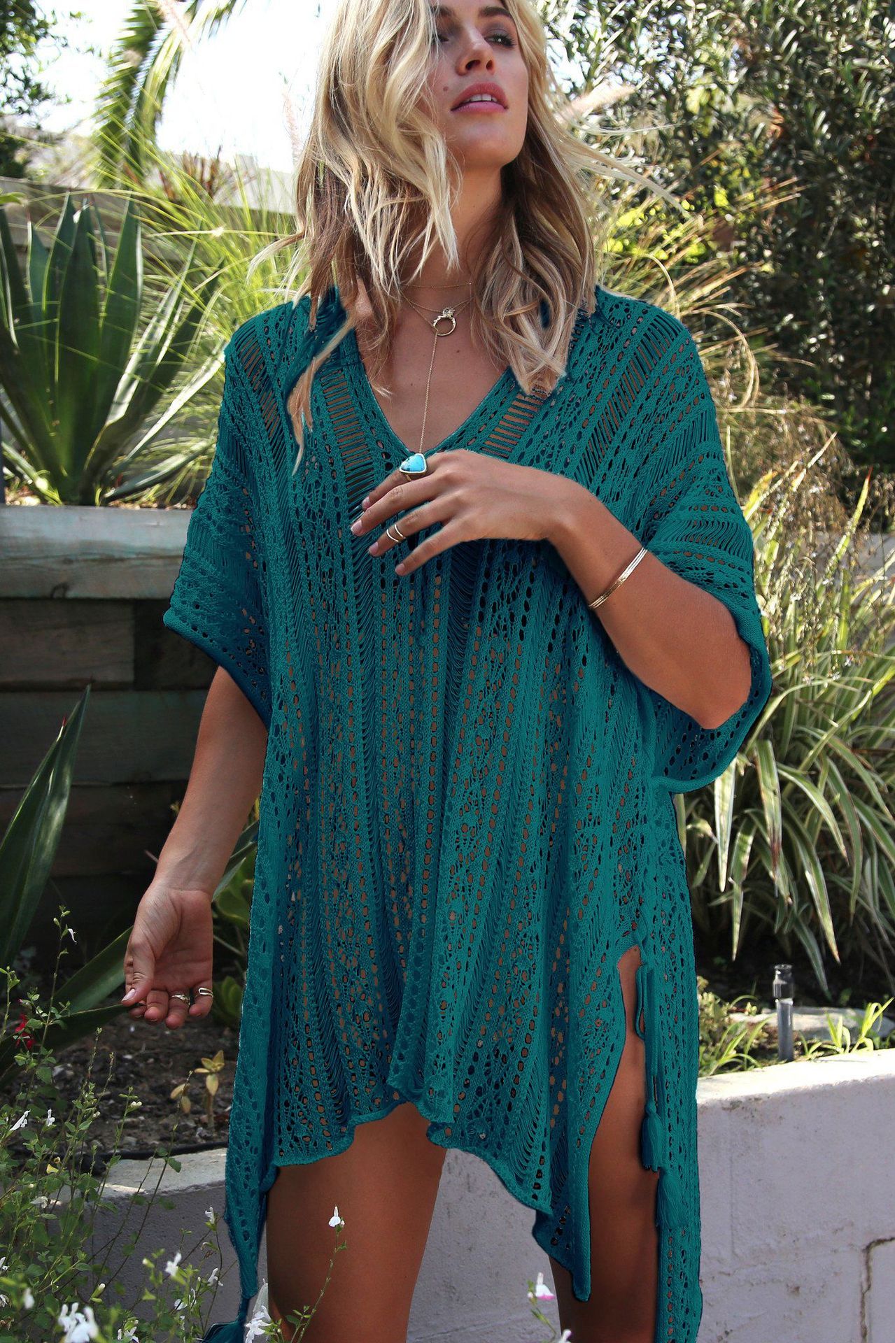 Haut de plage creux en tricot respirant