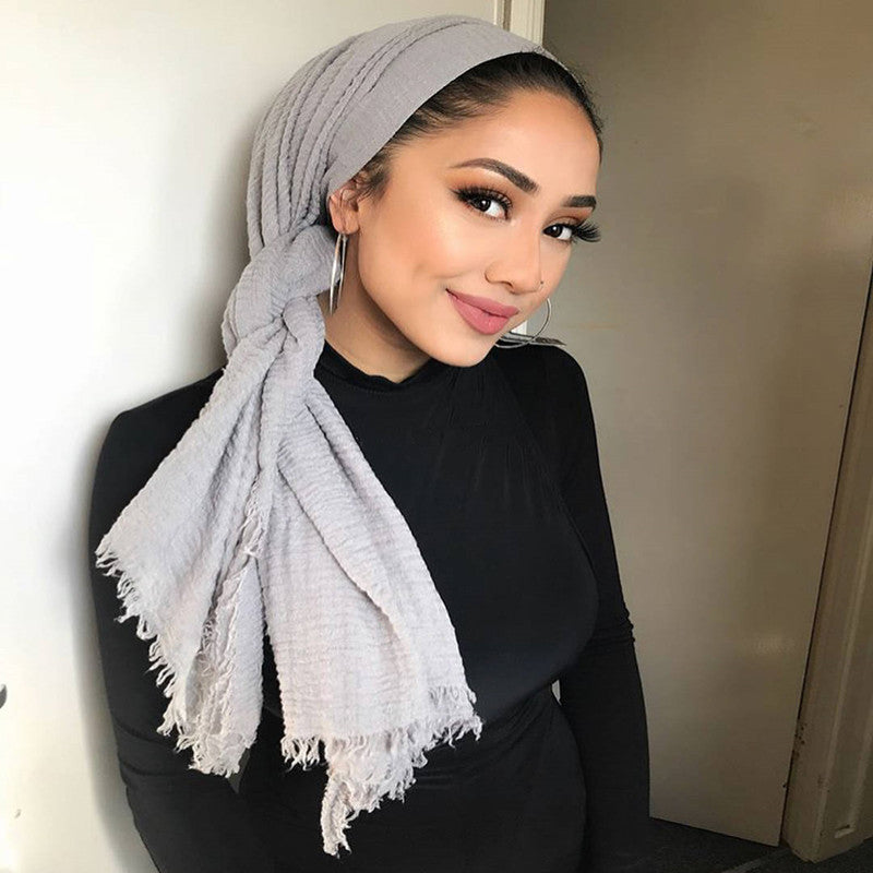 Foulard hijab en coton à bulles