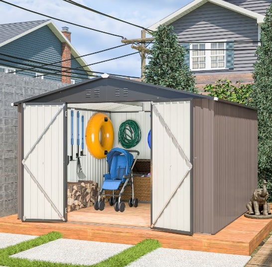 Steel Garden Shed with Lockable Doors