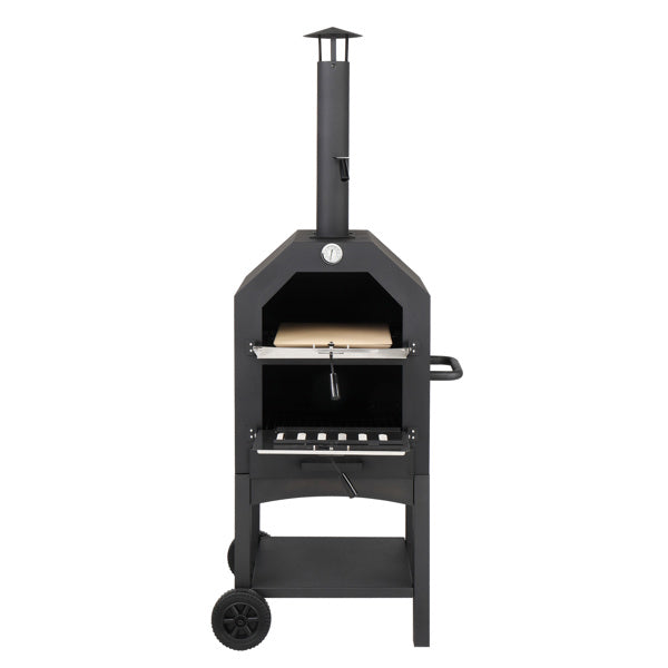 Freestanding Carbon Grill w/ Chimney & Pizza Stone