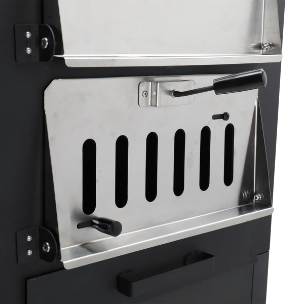 Freestanding Carbon Grill w/ Chimney & Pizza Stone