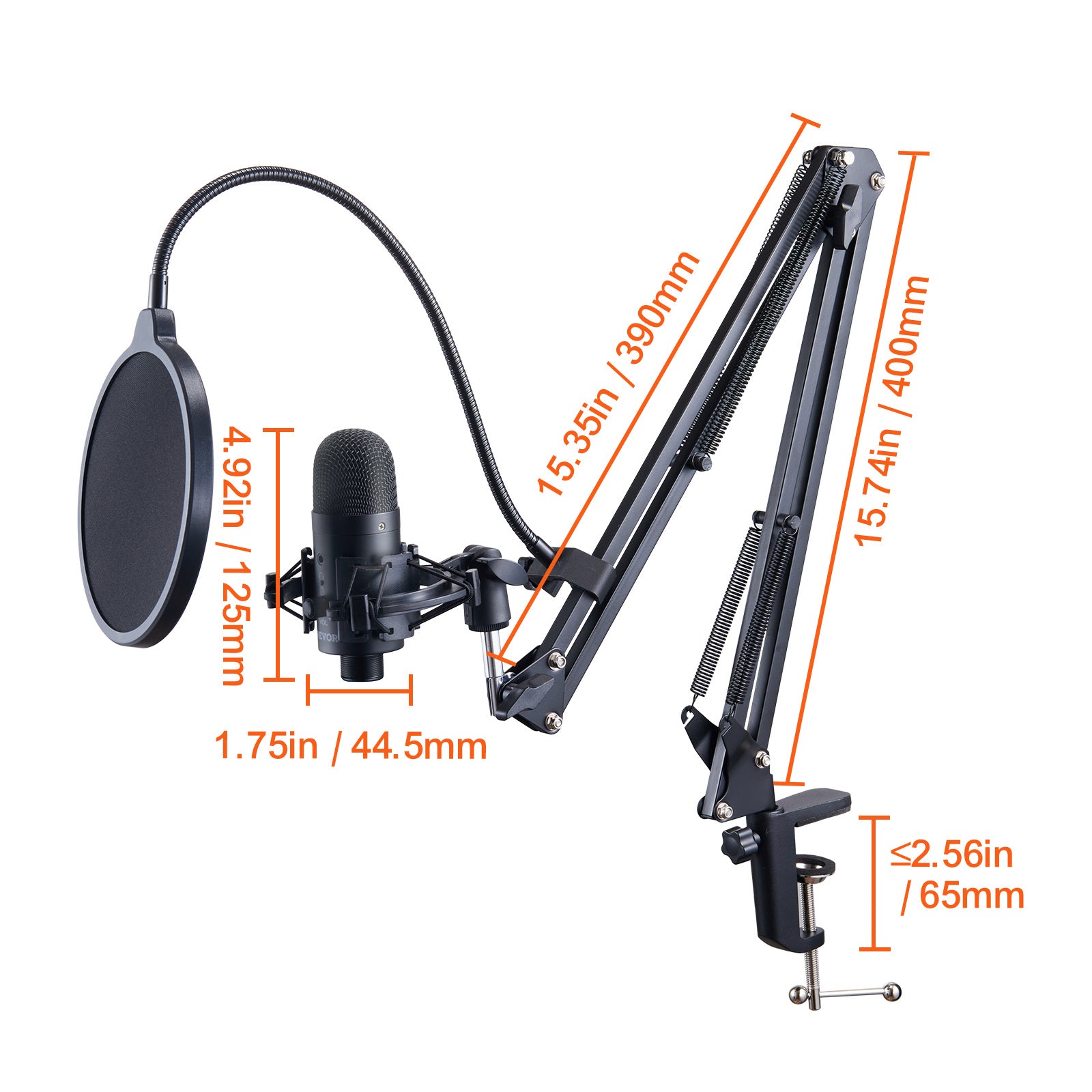 VEVOR USB Condenser Mic Kit with Stand
