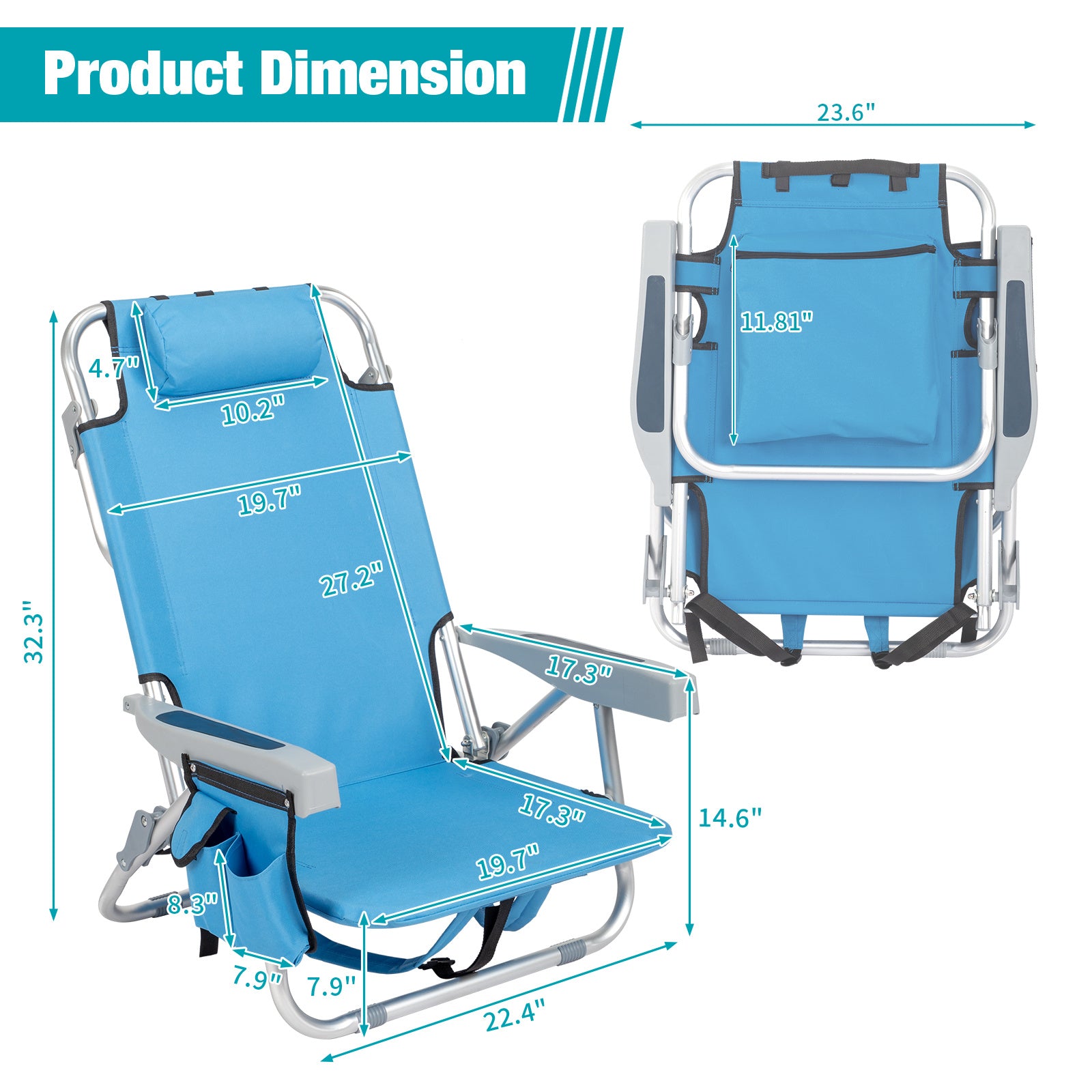 Blue Folding Beach Chair – Lightweight