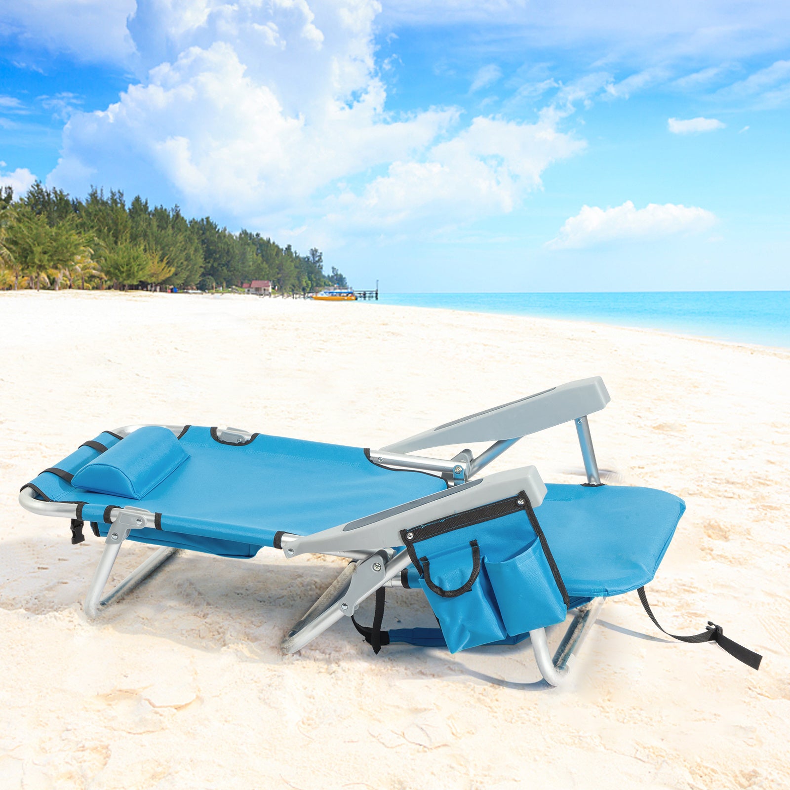Blue Folding Beach Chair – Lightweight