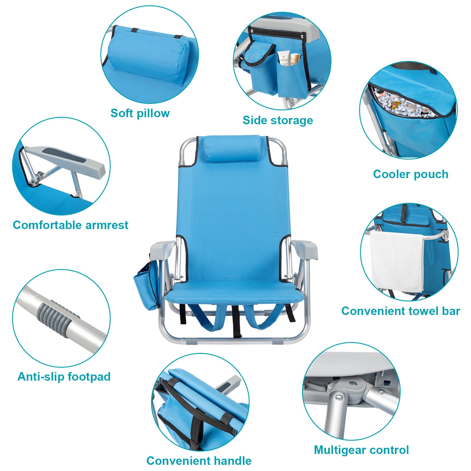Blue Folding Beach Chair – Lightweight