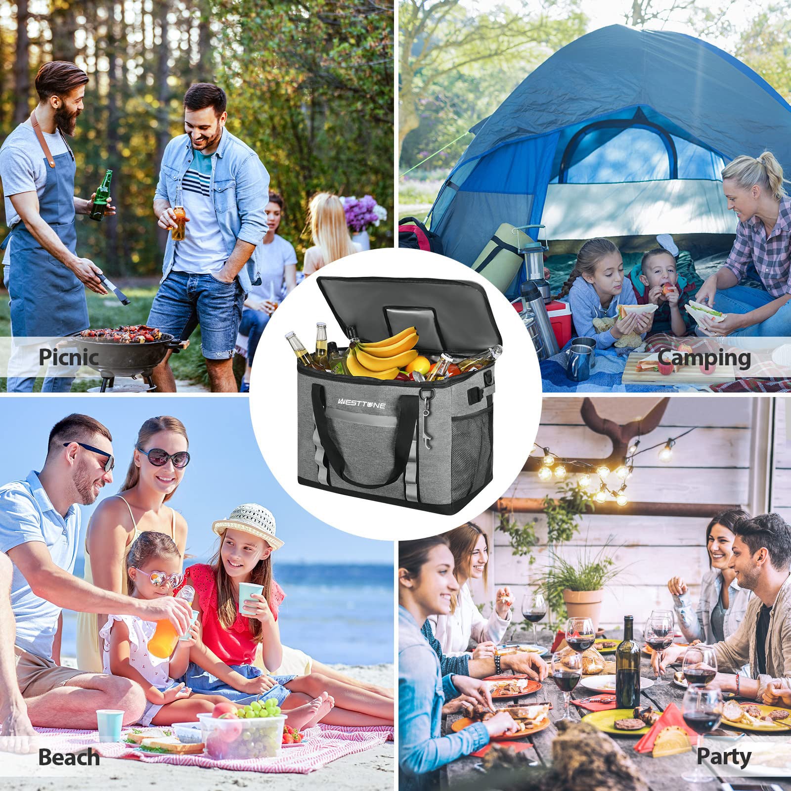 Portable Cooler Bag – Grocery & Camping Use