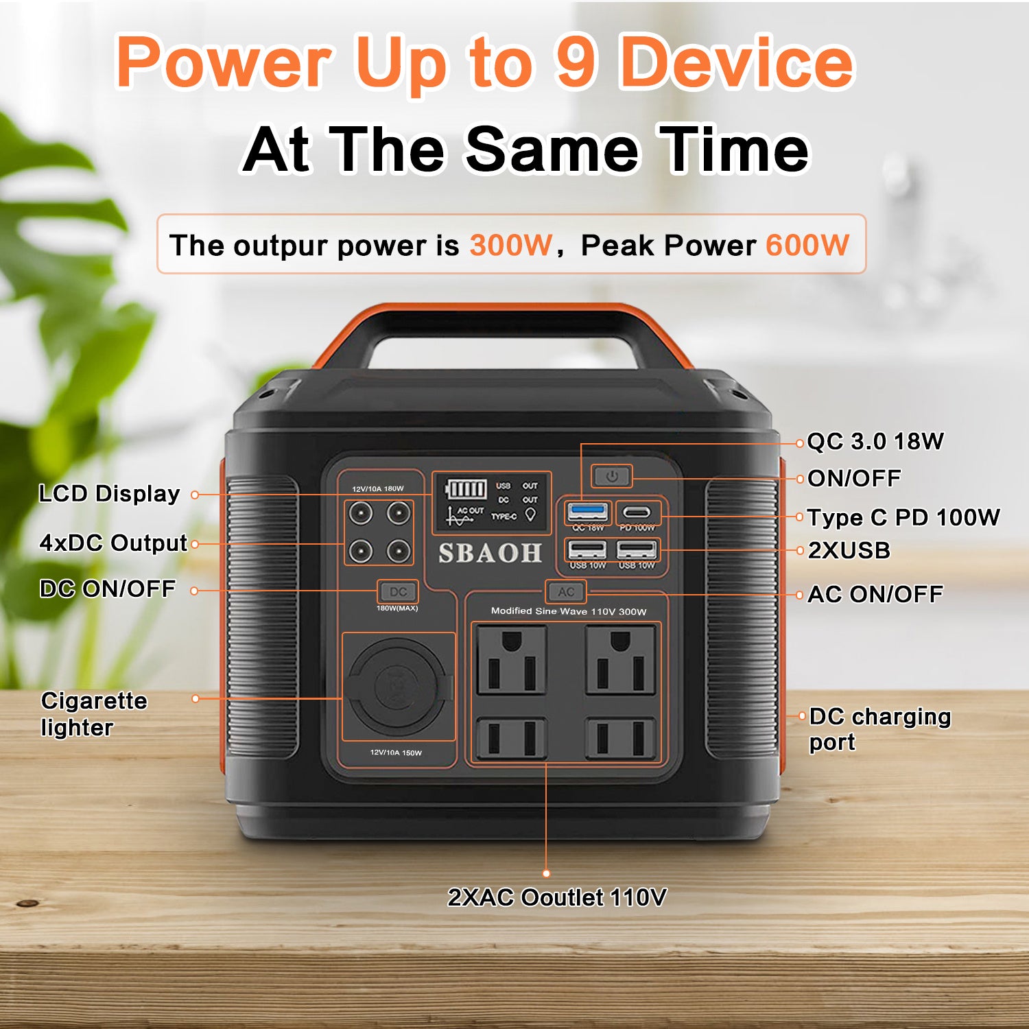 US Plug Portable Power Station P302