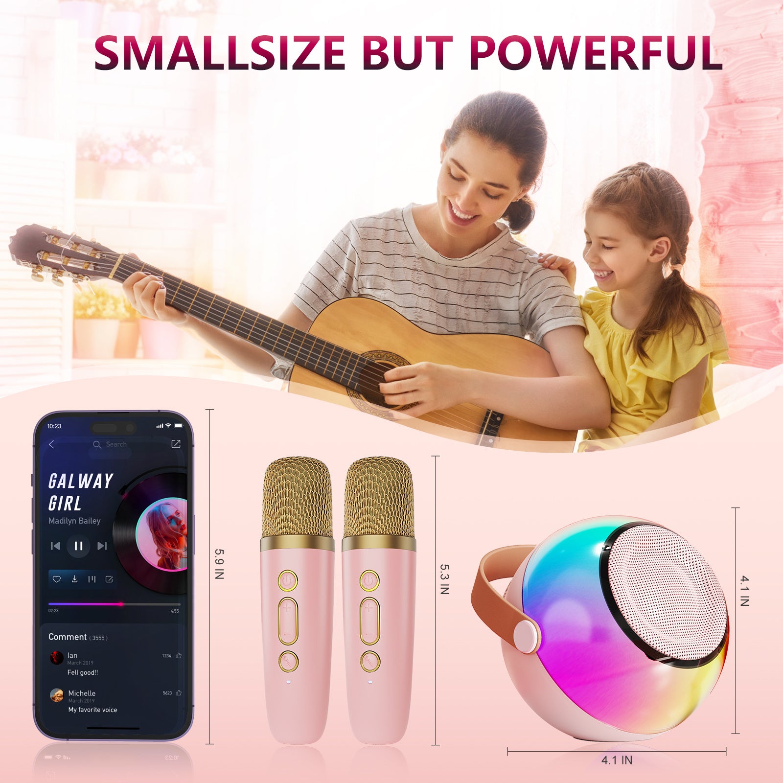 D25 Mini Karaoke Machine with Wireless Mics