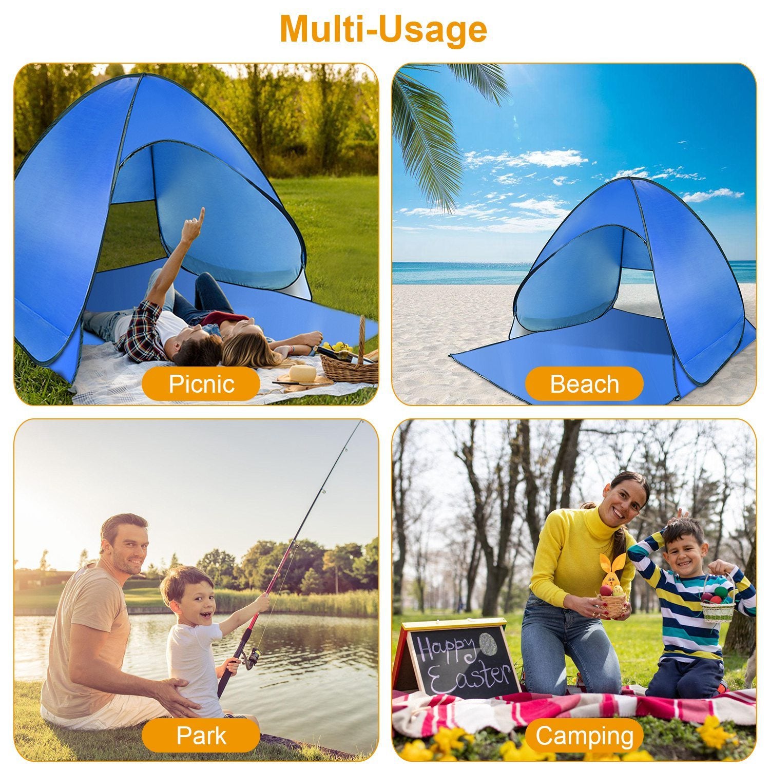 Pop-up UV-Proof Beach Tent for 2-3