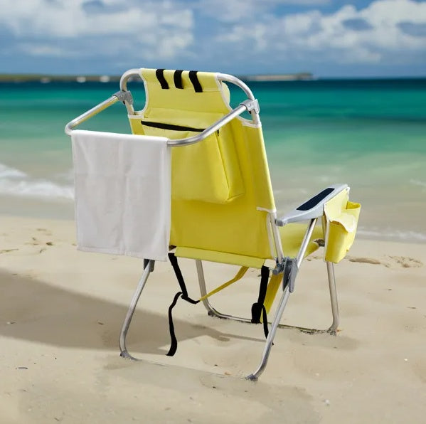 Heightened Yellow Oxford Beach Chair