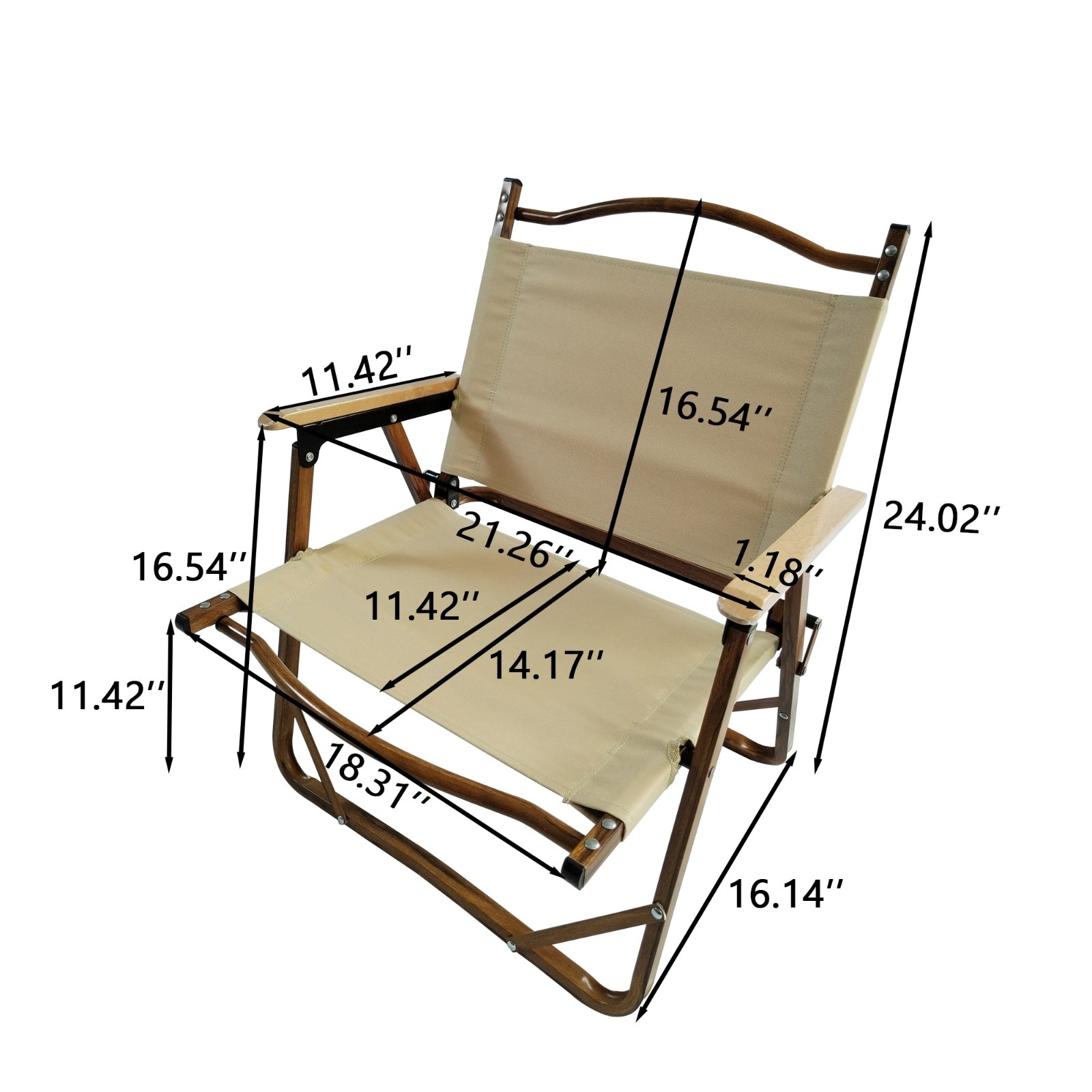 Comfy Foldable Portable Chair w/ Armrests
