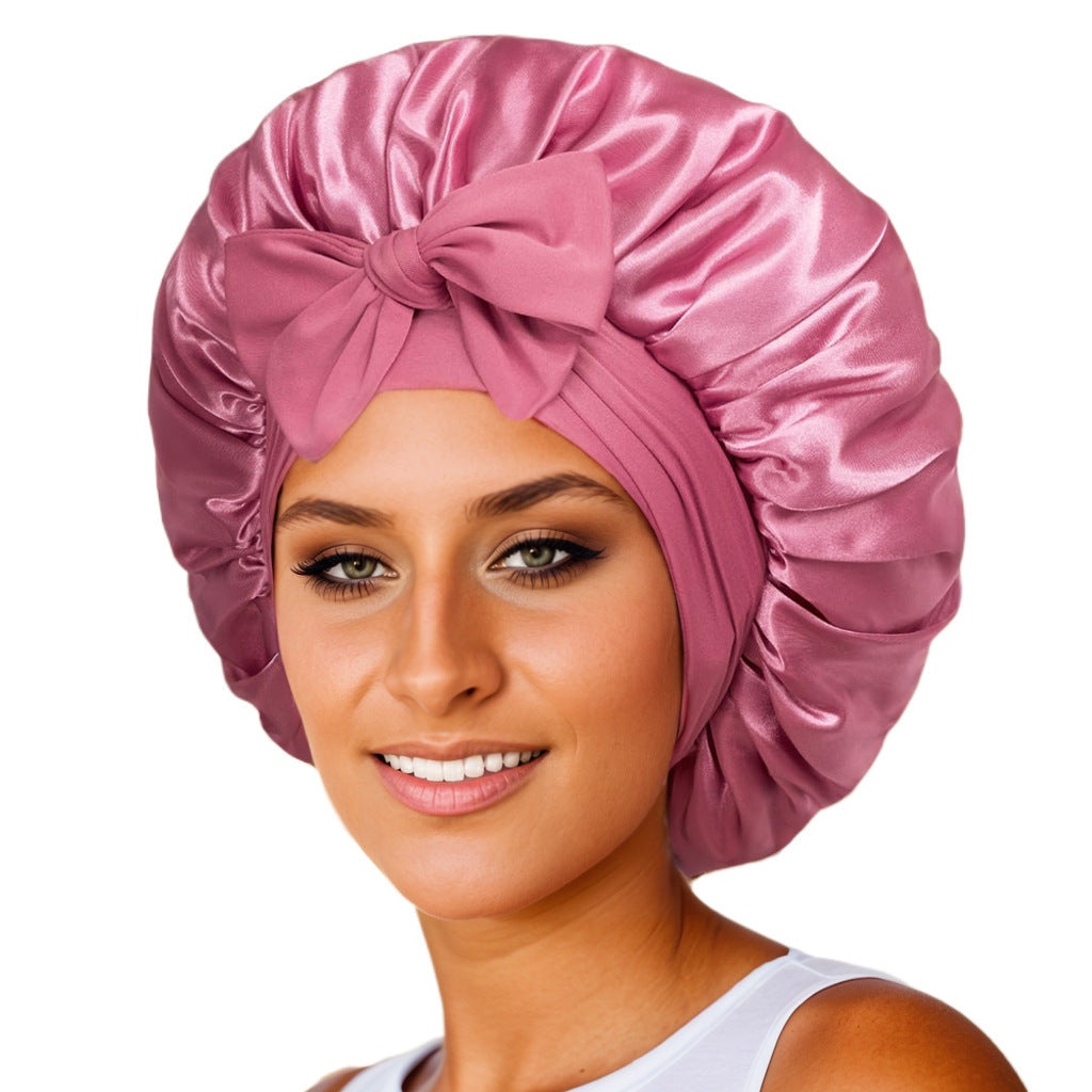 Bonnet en satin de soie pour cheveux bouclés