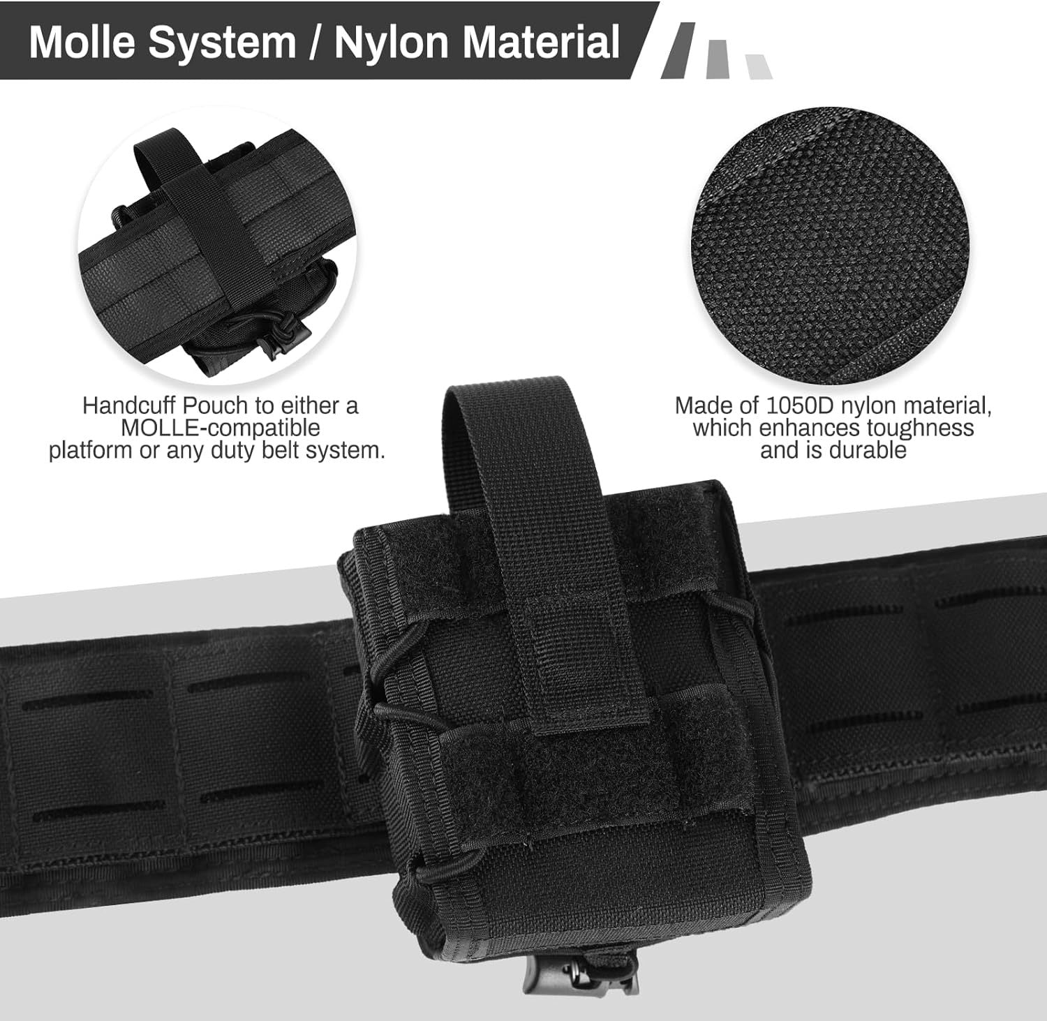 Pochette tactique MOLLE pour menottes doubles