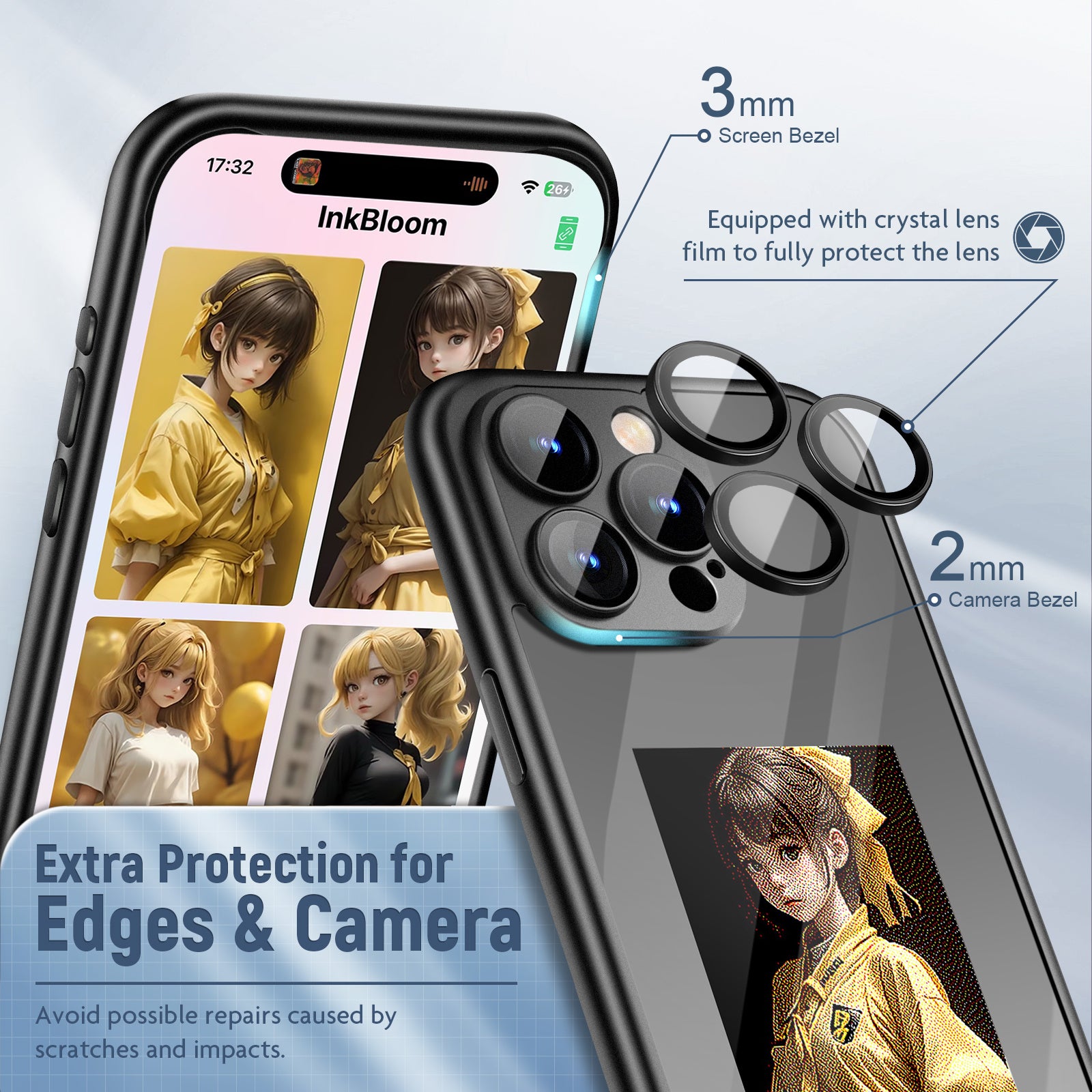 Smart NFC E-Ink Flip Case for iPhone 15 Pro Max